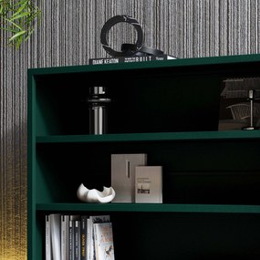 Alacsony polcos szekrény LUCA , 1000 x 900 x 350 mm, Modern: palack zöld