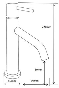 Mexen Rumba fürdőszobai mosdó csaptelep - fekete (73500-70)