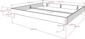 Natúr színű tölgyfa franciaágy ágytámla nélkül ágyrács nélkül 180x200 cm Forrest – Vipack