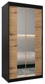 Ruhásszekrény 100 cm Toki 1 (matt fekete + artisan tölgy). 1064879