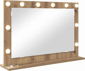 vidaXL Toalett Tükör Artisan tölgy 80 x 55 x 18 cm Üveg és mérnöki fa