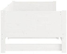 fehér tömör fenyőfa kihúzható kanapéágy 2x(90x190) cm