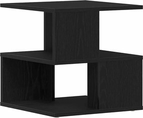 vidaXL Oldal asztal polcokkal Fekete tölgy 30 x 30 x 55 cm Faanyag