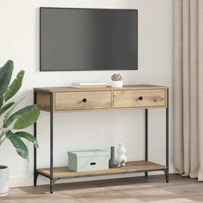 vidaXL Konzolasztal fiókkal Artisan tölgy 100 x 34,5 x 75 cm Faanyag