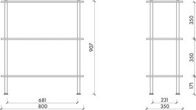 Natúr színű polcos állvány tölgyfa dekorral 80x90,5x35 cm Teidi – noo.ma