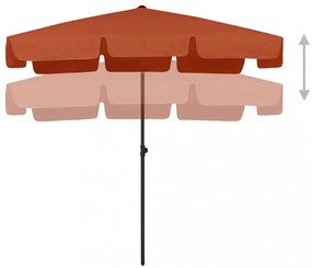 terrakotta strandnapernyő 200 x 125 cm