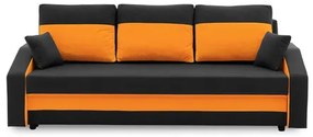 Nagyméretű kanapéágy HEWLET PLUS Color Fekete + Narancssárga