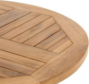 DIVERO összecsukható kerti körasztal tíkfából - Ø 80 cm