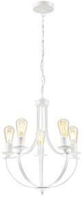 Csillár láncon GINA 5xE27/60W/230V fehér