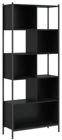 fekete szerelt fa könyvszekrény 72x28x172 cm