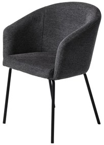 Sötétszürke kárpitozott karfás étkezőfotel Easton – Unique Furniture