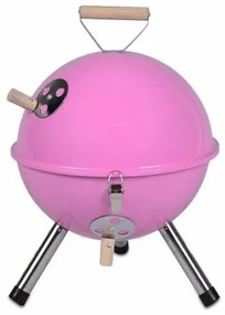 Faszenes grill kerek Mini BBQ Pink