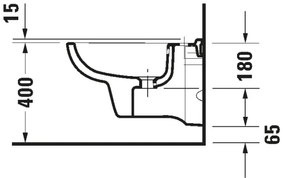 Duravit 22571500002 - Falra szerelhető bidé D-CODE kerámia/fényes fehér