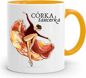 Sárga Bögre Ajándék Lányának Táncosnő Nyomtatott Fotóval