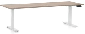 Állítható magasságú asztal OfficeTech C, 200 x 80 cm, fehér alap, tölgy