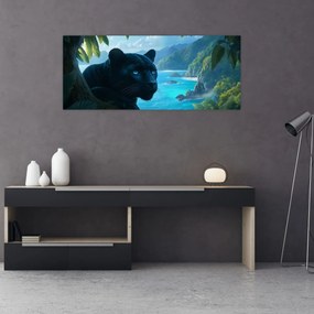 Kép - Fekete párduc a dzsungelben (120x50 cm)