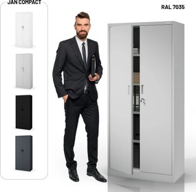 Fémszekrény JAN Compact 1750 x 800 x 400 mm, szürke