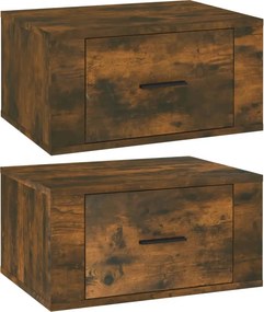 vidaXL 2db füstös tölgy színű fali éjjeliszekrény 50 x 36 x 25 cm