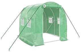 zöld acélvázas melegház 4 m² 2 x 2 x 2 m