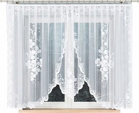 Fukszia Jacquard készfüggöny alul kivágással 400x160 cm