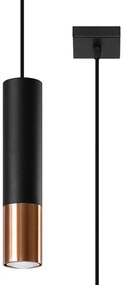 SOLLUX SL-0946 LOOPEZ Hengeres Függesztett Lámpa Fekete, Réz GU10 IP20