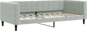 vidaXL világosszürke bársony kanapéágy 90 x 190 cm