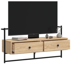 sonoma tölgy szerelt fa fali TV szekrény 100,5 x 30 x 51 cm