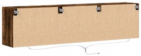 füstös tölgy falra szerelhető TV-szekrény LED-del 180x31x45cm