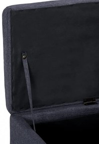 sötétszürke poliészter pad tárolórekesszel 116 cm