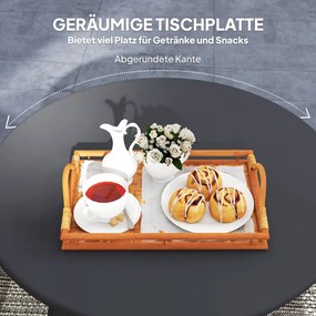 Kerek kerti asztal, acél, fekete Ø70 cm