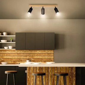 Brilagi - SELE spotlámpa 3xGU10/30W/230V fekete/tölgy dekor