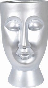Kerámia váza arc Pawel ezüst matt