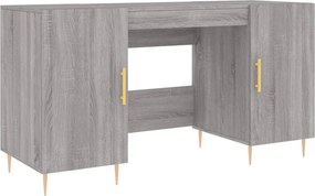 vidaXL szürke sonoma színű szerelt fa íróasztal 140x50x75 cm
