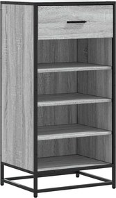 vidaXL szürke sonoma színű szerelt fa cipőtartó 48x38x97,5 cm