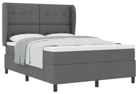 Boxspring Ágy Matrac Készlettel - Sötétszürke, 160x200 cm Szövet