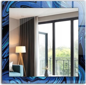 Falra akasztható dekoratív tükör Absztrakt mintás kék 60x60 cm