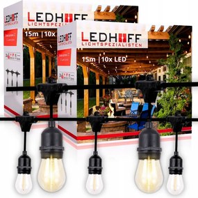 Kerti fĂ©nyfĂŒzĂ©r LĂĄmpĂĄk 2x15m 20x Led izzĂł 1W Terasz lĂĄnc