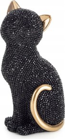 Dekorációs figura Eldo Eurofirany fekete arany ülő macska