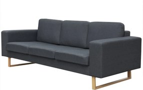 vidaXL 3 személyes sötét szürke szövet kanapé