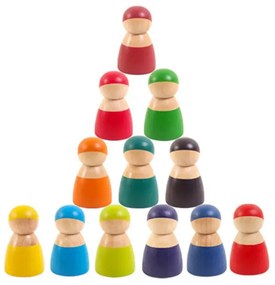 12 barát színes Montessori fafigura