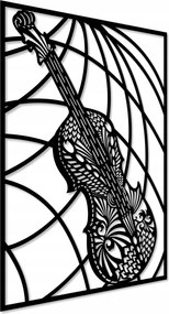 Hegedű Falpanel 3D Fa Dekoráció Kép Képek Nappali Triptichon