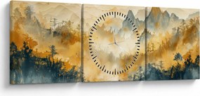 Kép - Hegyek, akvarell (órával) (90x30 cm)