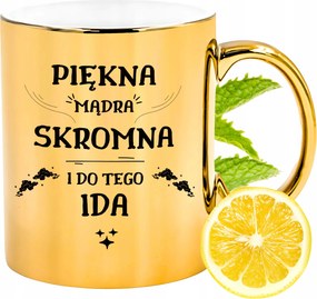 Prémium Arany Csillogó Bögre Ajándék Nyomtatott Fotóval