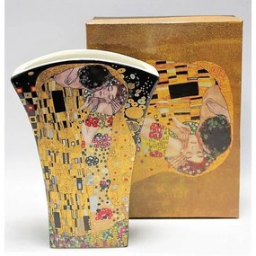 Porcelán váza Klimt A Csók díszdobozban Fekete háttérrel