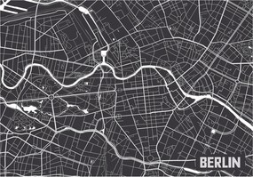 Fotótapéta flizelina Berlin várostérkép terv utcák Minimalizmus 300x210 +ragasztó