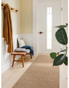 Világosbarna mosható futószőnyeg 80x240 cm Rocco Caramel – Elle Decoration