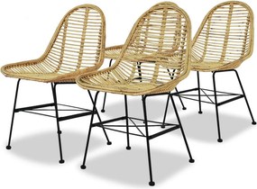 vidaXL 4 db természetes rattan étkezőszék