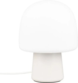 Fehér asztali lámpa üveg búrával (magasság 27 cm) Steen – Trio