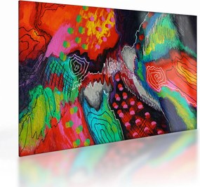 Absztrakt kép - színek (üvegen) (70x50 cm)