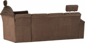 Kinyitható ülőgarnitúra, barna szövet, jobbos, SANTIAGO